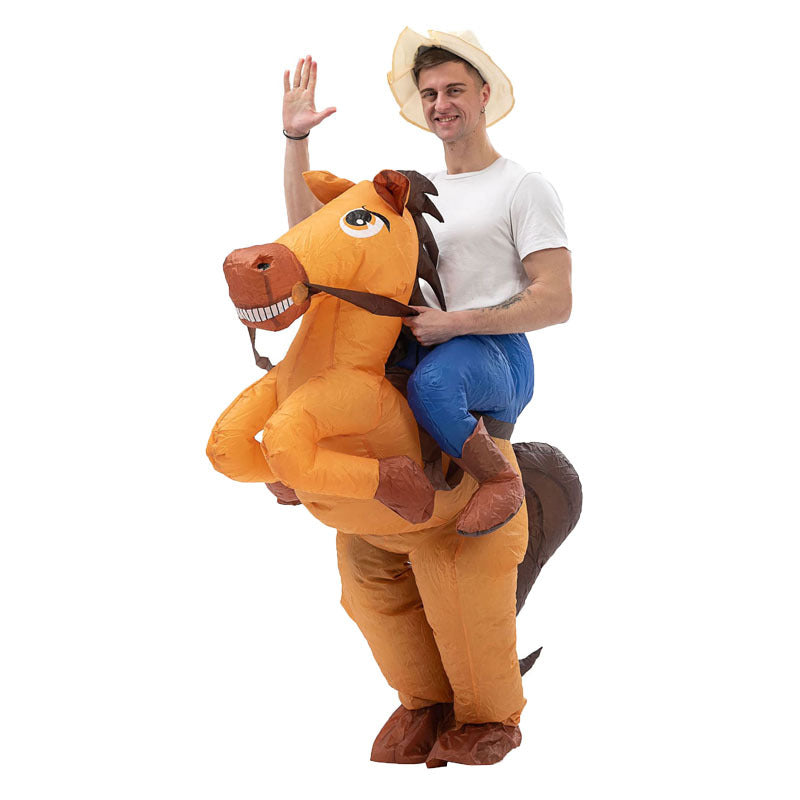 Cross-Border Trade Halloween Costume Party Props Riding Animal Cute Horse Inflatable Costume Theme Party