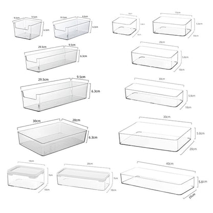 Enlarge 40cm Long Transparent Box Narrow Long Square Storage Box 15cm Wide Water-tight Drawer Finishing