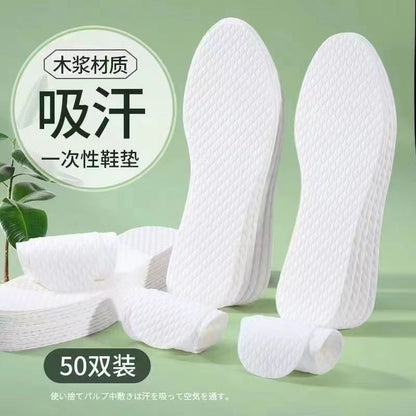 Disposable insole women's sweat-absorbent breathable deodorant non-slip thin barefoot artifact single-layer shoes deodorant comfort