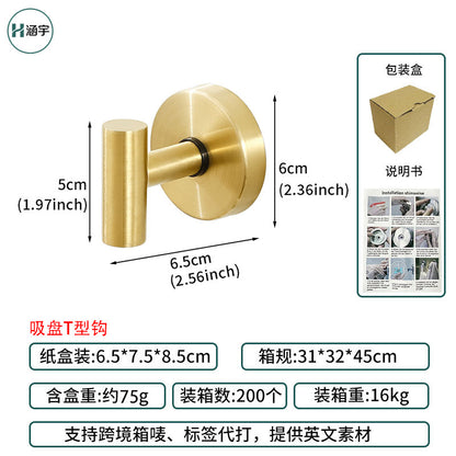 Cross-Border Stainless Steel Vacuum Suction Cup Hooks, No-Drill Bathroom Hooks, Kitchen Hooks, Towel Hooks, Clothes Hooks Wholesale