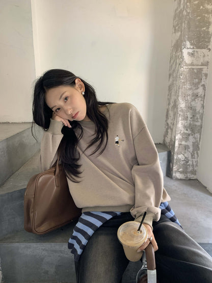Guangzhou Huang Zheng American Retro Sexy Pullover Embroidered Sweatshirt Feminine Versatile Long-Sleeved Casual Top 530821