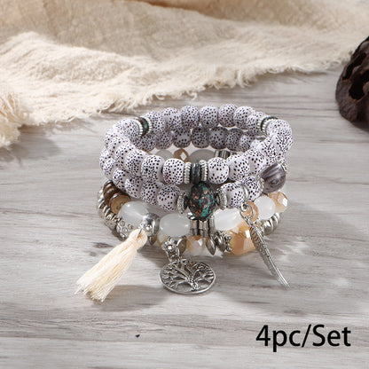 European and American Cross-Border Hot-Selling New Bohemian Bracelets Creative Tassel Multi-Layer Beaded Bracelets Fashion Jewelry