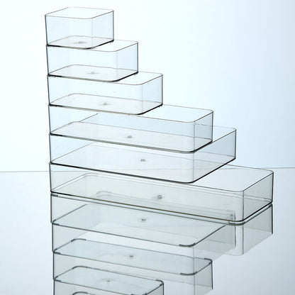 Storage Box PET Transparent Acrylic Rectangular Cosmetic Station Snack Kitchen Sundries Storage Box with Lid