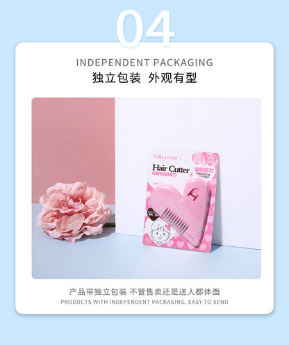 Heart Double-Sided Hair Comb Hair Trimming Knife Self-Service Trimming Bangs Scissors Thinning Hair Removal Tip Split Ends Beauty Tool