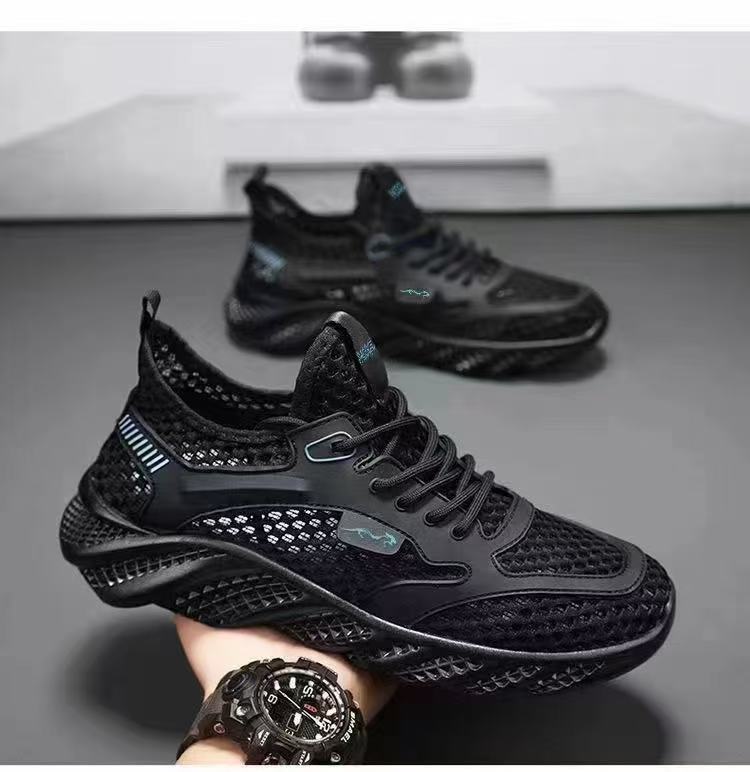 Hollow-Out Leather Shoes for Men, Summer Breathable Soft Leather Low-Top Business Casual Versatile Slip-On Perforated Dad Shoes