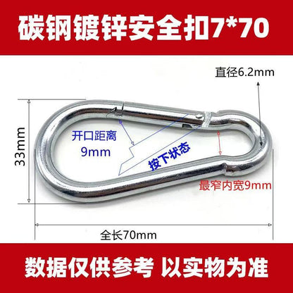 Safety Buckle, Climbing Buckle, Stainless Steel Lock, Spring Safety Ring, Outdoor Rock Climbing Accessories, Factory Direct Sales, Safety Hook