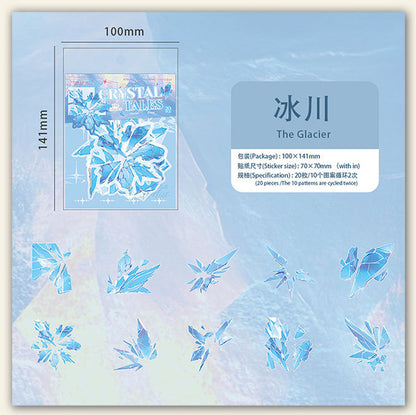 Pet Sticker Pack Crystal Story Series Crystal Ore Silver Hot Stamping Die-Cut Journal Decoration Stickers Cross-Border