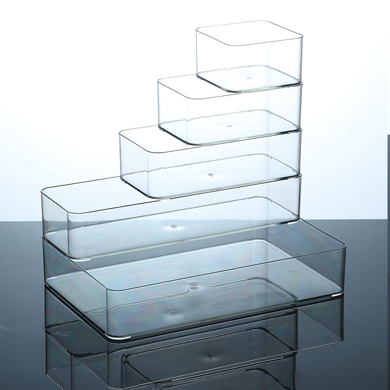 Desktop Storage Box Narrow Long Slim High Gap Transparent Acrylic Snack Kitchen Mirror Cabinet File Bathroom Cosmetics