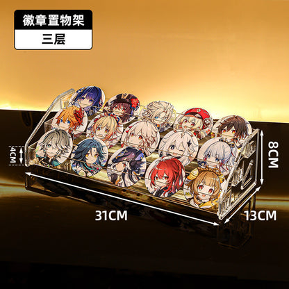 Acrylic Display Stand Transparent Desktop Millet Storage Box Ladder Shelf Peripheral Badge Desktop Storage Rack
