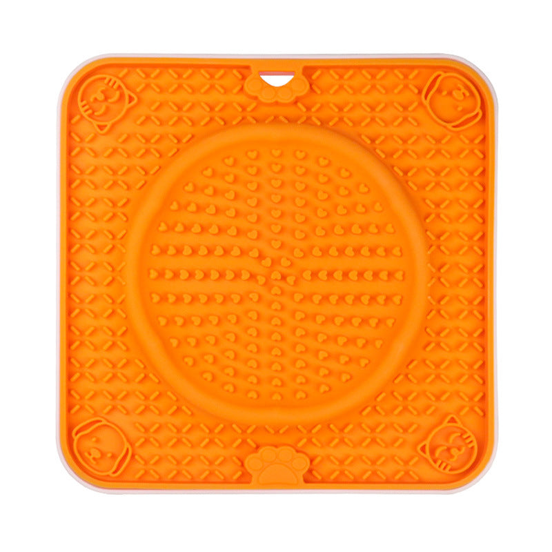 Dog Big Suction Cup Pet Anti-bite Slow Food Mat Lick Mat Silicone Slow Food Mat Cat and Dog Placemat Dog Lick Plate Food Basin