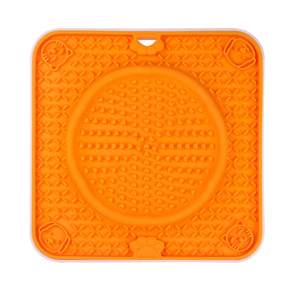 Dog Big Suction Cup Pet Anti-bite Slow Food Mat Lick Mat Silicone Slow Food Mat Cat and Dog Placemat Dog Lick Plate Food Basin