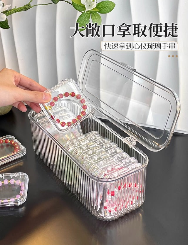 Acrylic Storage Box Jewelry Drawer Bracelet Storage Crystal Necklace Multi-lattice Jewelry Box Portable Anti-oxidation Bracelet