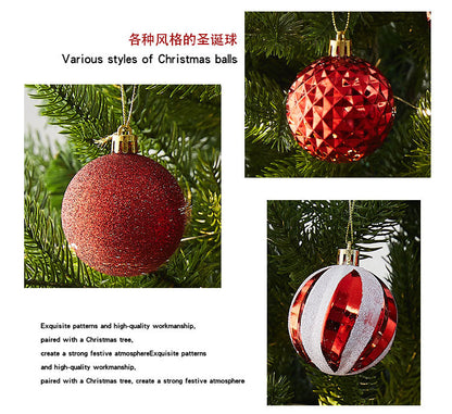 Cross-border New Christmas Tree Decoration Pendant Electroplated Paintted Ball Hanging Hollow Ball Hanging Christmas Decorations