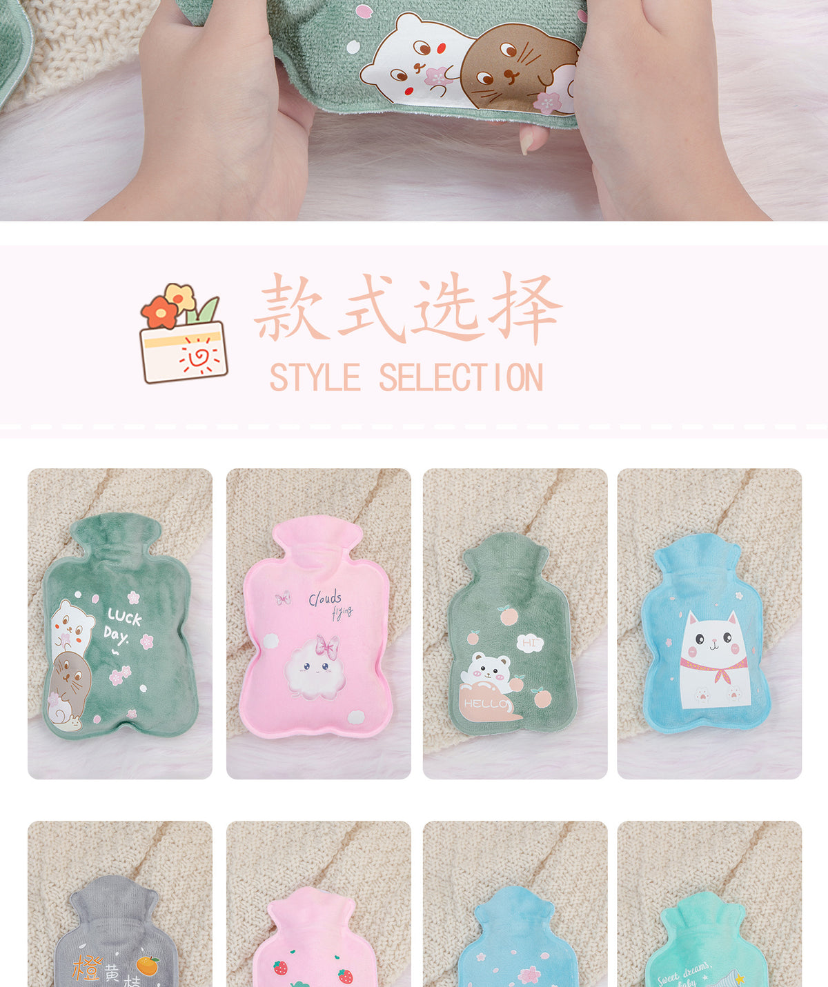 Hot Water Bag Water Filling Cute Mini Large Hand Warmer Hot Compress Warm Water Bag for Belly small size Water Filling for Students
