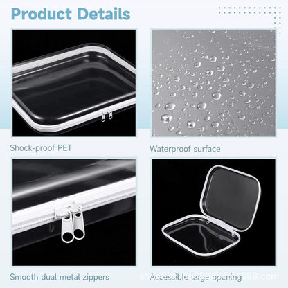 Cross-Border Popular Pet Box Travel Storage Bag Digital Stationery Toiletry Makeup Bag Small Transparent Box Portable