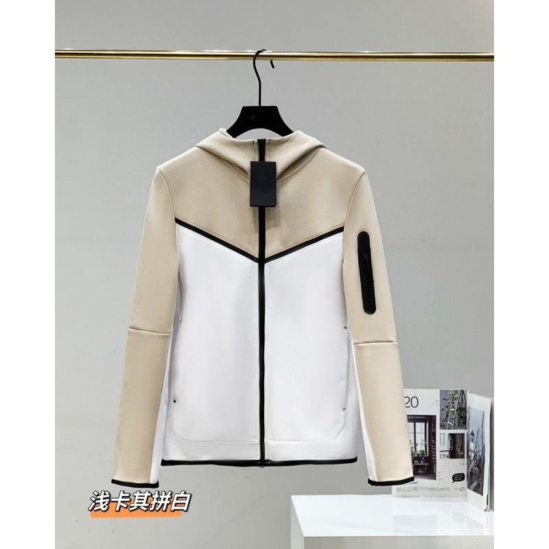 2024 Spring and Autumn Casual Sports Cotton Air Layer Hooded Zipper Cardigan Men's Jacket 490 Coat