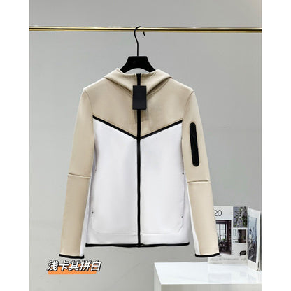 2024 Spring and Autumn Casual Sports Cotton Air Layer Hooded Zipper Cardigan Men's Jacket 490 Coat