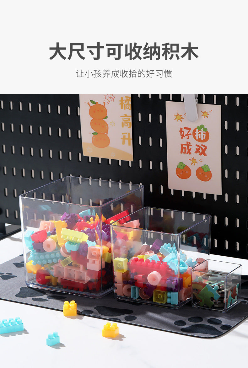 Desktop Storage Box Square Transparent Acrylic Flower Pot Sundries Cosmetics Stationery Notes Kitchen Workstation Height