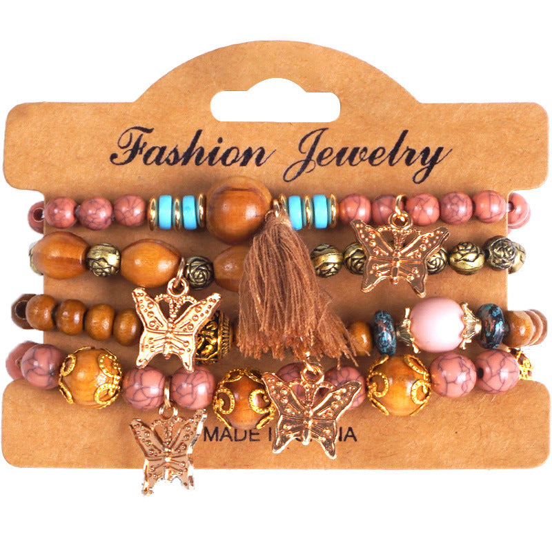 European and American Cross-Border Hot-Selling New Bohemian Bracelets Creative Tassel Multi-Layer Beaded Bracelets Fashion Jewelry