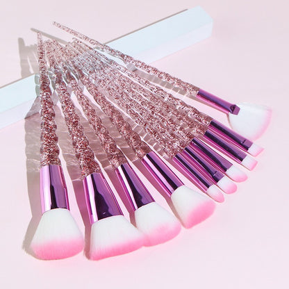 10 Pcs Threaded Makeup Brush Unicorn Makeup Brush suit Multifunctional Full Set Beauty Brush Makeup Tools