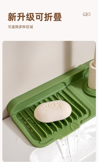 Cross-Border Button Silicone Faucet Drain Pad Kitchen Sink Storage Pad Washbasin Leak-Proof Anti-Slip Pad Wholesale