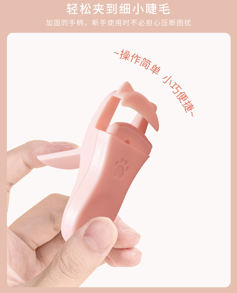 Snow Belle's New Cat Paw Eyelash Curler Wholesale Curling Tool Easy to Use with Silicone Strip Beauty Wide-Angle Eyelashes