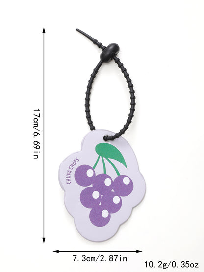 Ins Wind Cloud Lightning Summer Panda Giraffe Fruit Pu Printed Leather Pendant Keychain Bag Hanging