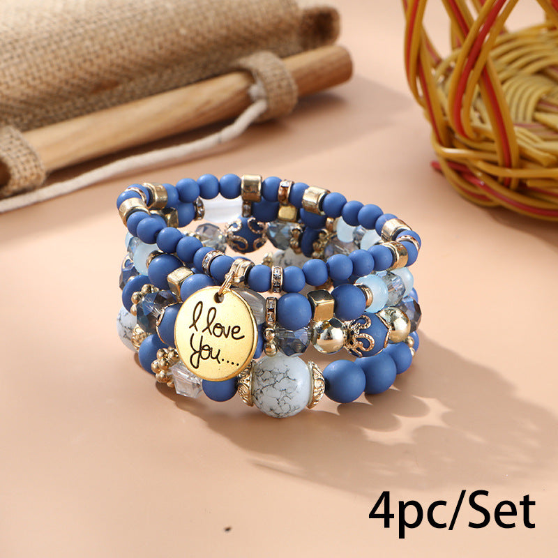 European and American Cross-Border Hot-Selling New Bohemian Bracelets Creative Tassel Multi-Layer Beaded Bracelets Fashion Jewelry