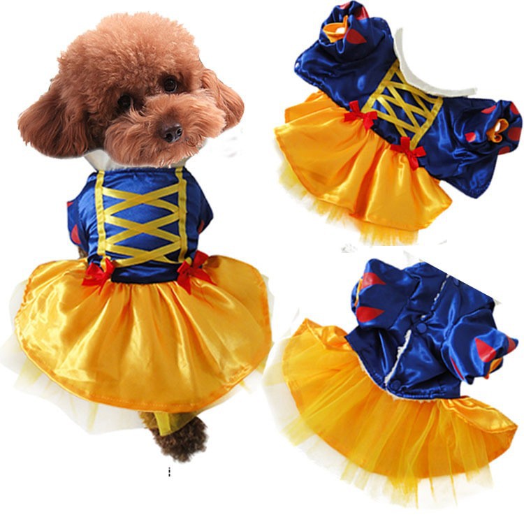 Dog Clothes Snow White Skirt Halloween Pet Dog Clothes Teddy Bears Schnery Pet Costume