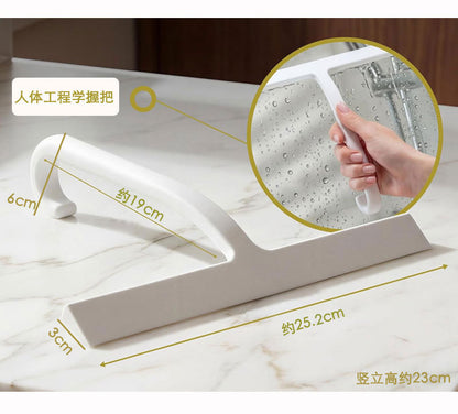 Silicone Glass Wiper with Inverted Hook, Black Silicone Window Cleaning Tool, Two Sizes Available