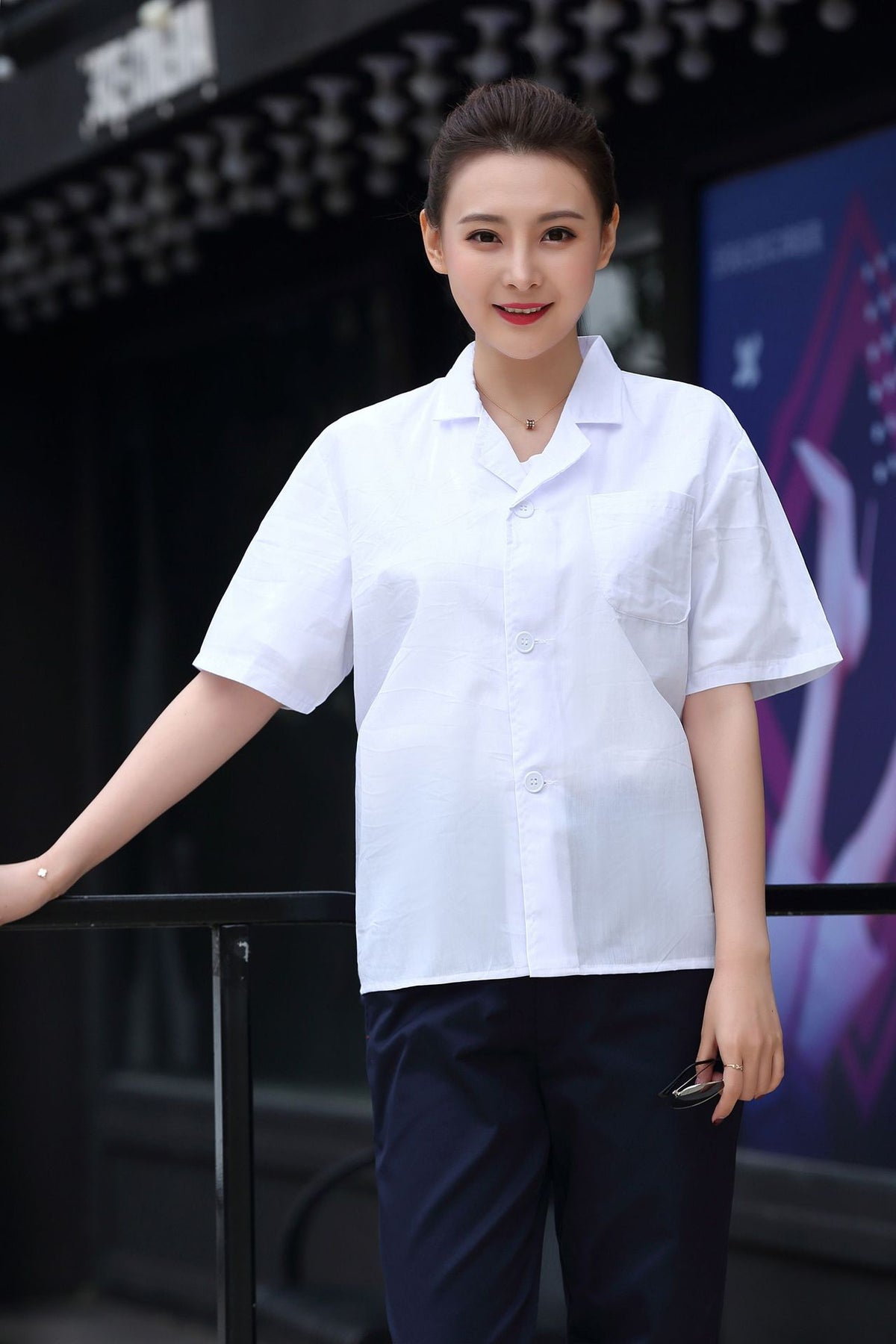 Work Clothes White Coat Doctor's Clothes Pharmacy Beauty Salon Food Factory Tooling Experimental Clothes Chef Long Sleeve White Coat