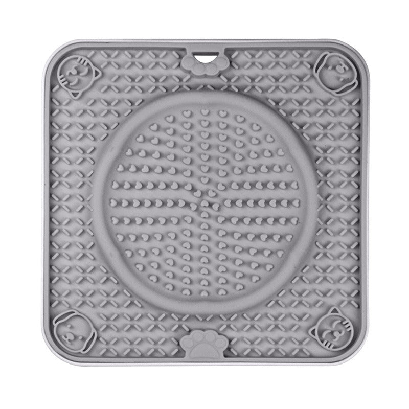 Dog Big Suction Cup Pet Anti-bite Slow Food Mat Lick Mat Silicone Slow Food Mat Cat and Dog Placemat Dog Lick Plate Food Basin