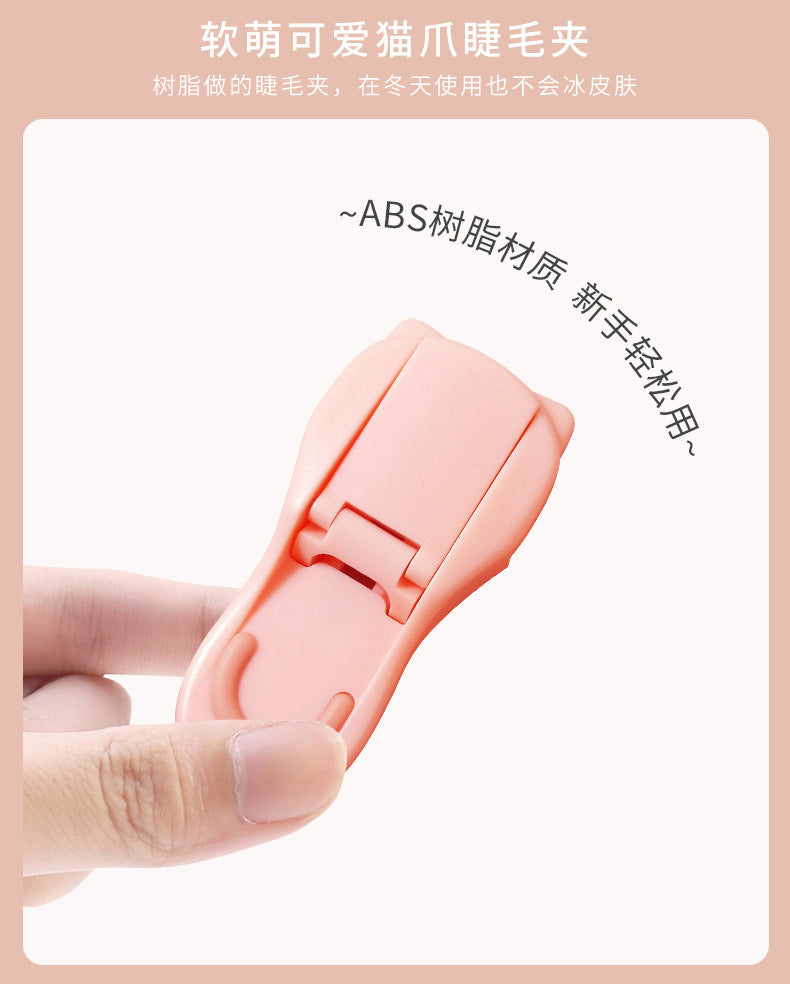 Snow Belle's New Cat Paw Eyelash Curler Wholesale Curling Tool Easy to Use with Silicone Strip Beauty Wide-Angle Eyelashes