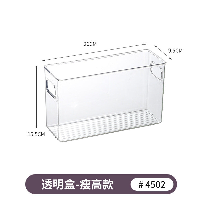 Transparent Storage Box Desktop Kitchen Cabinet Drawer Refrigerator Storage Box Acrylic Snacks Portable Storage Basket