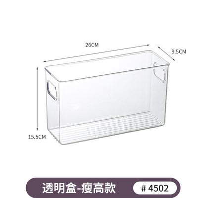 Transparent Storage Box Desktop Kitchen Cabinet Drawer Refrigerator Storage Box Acrylic Snacks Portable Storage Basket
