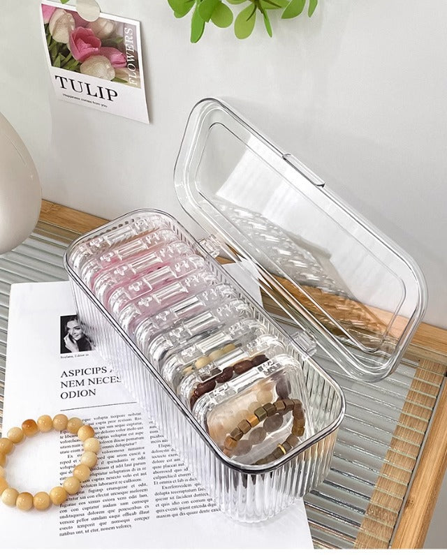 Acrylic Storage Box Jewelry Drawer Bracelet Storage Crystal Necklace Multi-lattice Jewelry Box Portable Anti-oxidation Bracelet