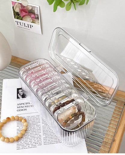Acrylic Storage Box Jewelry Drawer Bracelet Storage Crystal Necklace Multi-lattice Jewelry Box Portable Anti-oxidation Bracelet