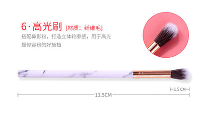 Marble makeup brush wholesale powder brush blush eye shadow brush full set of beauty tools 10 sets of brush bag beauty brush