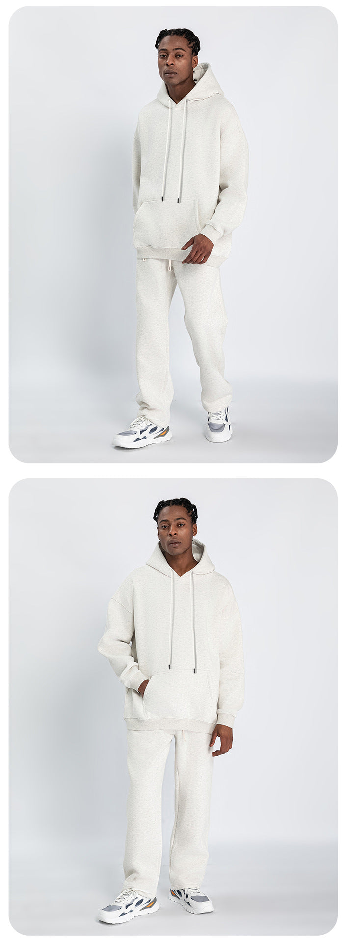 Cai Xiang Island Men's Clothing | Autumn and Winter Cross-Border American-Style Fleece Hoodie Men's Street Fashion Hooded Sweatshirt with Drawstring