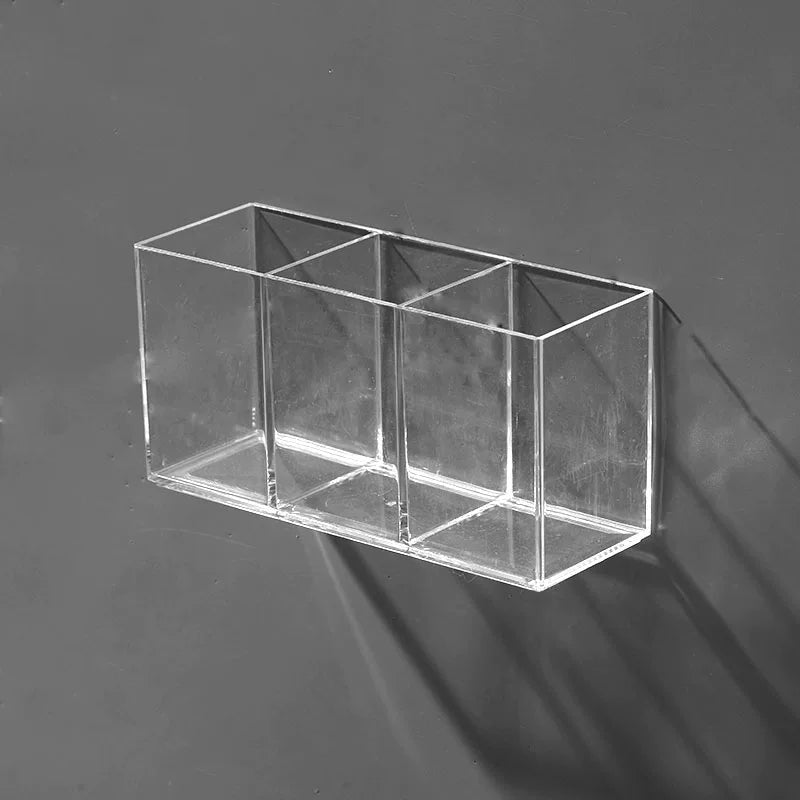 Desktop Wall Hanging Storage Box with Transparent Acrylic Cosmetics Bathroom Stationery Station Kitchen Storage Rack Bedside
