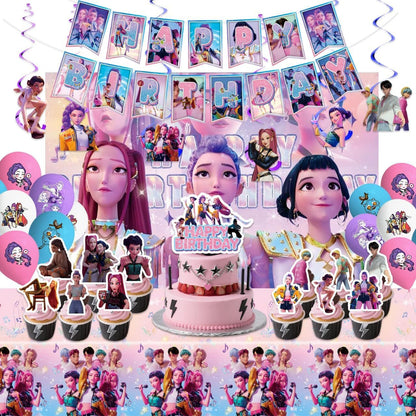 Amazon's New Pop Hunter Witch Group Theme Birthday Party Supplies Set Paper Plate Tissue Tablecloth Decoration