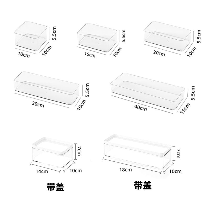 Enlarge 40cm Long Transparent Box Narrow Long Square Storage Box 15cm Wide Water-tight Drawer Finishing
