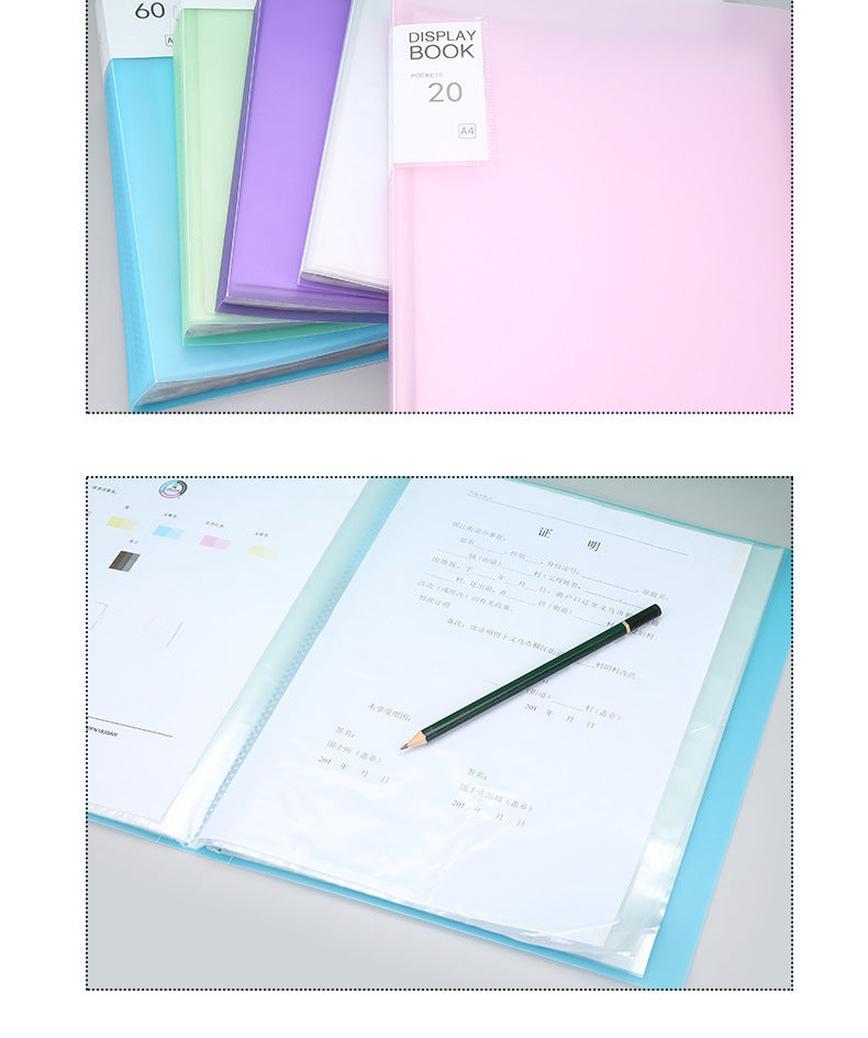 Transparent Multi-Layer Loose-Leaf A4 Folder Pp Student Certificate and Test Paper Storage Book File Folder for Pregnancy Check-Up and Music Score Storage