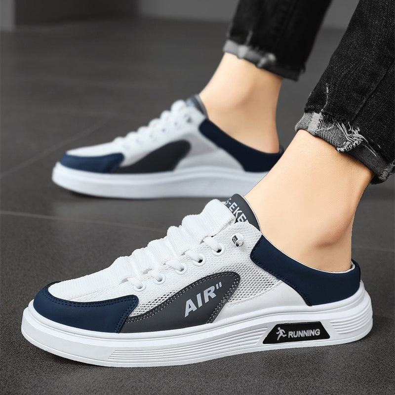 Hollow-Out Leather Shoes for Men, Summer Breathable Soft Leather Low-Top Business Casual Versatile Slip-On Perforated Dad Shoes