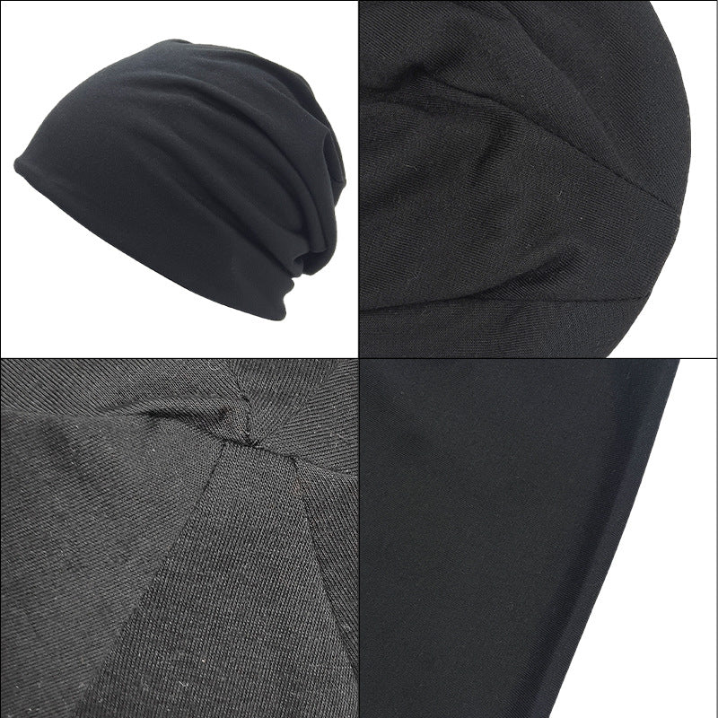 Cross-Border New Style Solid Color Slouchy Beanie, Popular Double-Layer Pullover Hat, Thin Postpartum Hat, Cold Weather Hat Wholesale