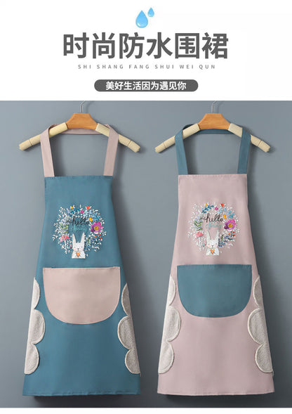 Logo advertising custom apron waterproof and oil-proof pvc kitchen cooking custom waist household a wholesale