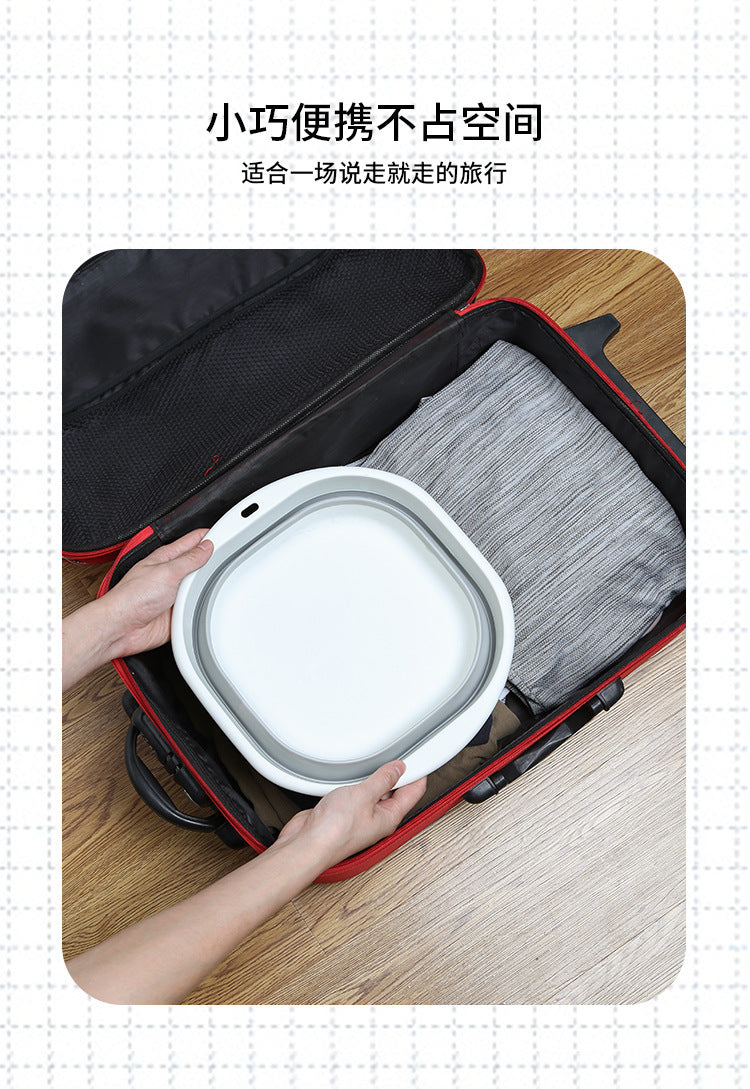 Portable Silicone Collapsible Washbasin Vegetable Washing Basin Student Dormitory Plastic Foot Soaking Foot Washing Basin Household Multi-purpose Basin