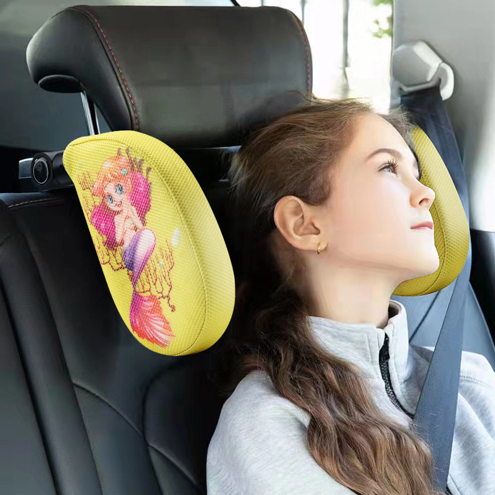 New Universal Car Cartoon Pillow Neck Pillow Breathable Car Seat Headrest Pillow Car Interior Supplies