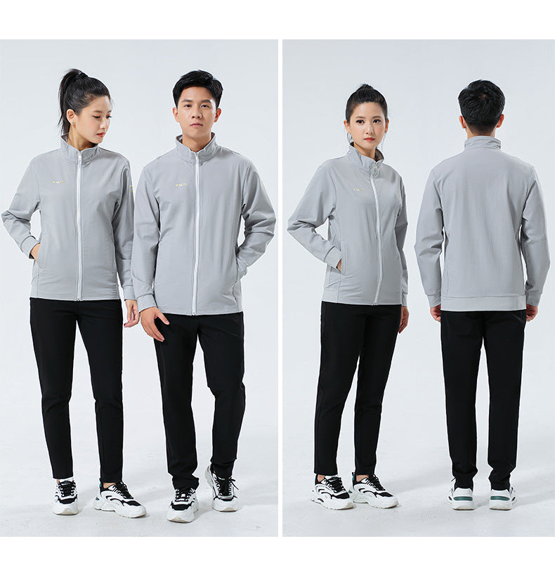 New Badminton Uniform Jacket Black and White Suit Men's and Women's Long-Sleeved Volleyball Uniform Table Tennis Uniform Competition Training Uniform