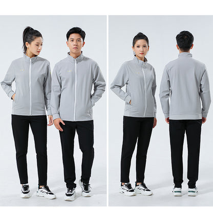 New Badminton Uniform Jacket Black and White Suit Men's and Women's Long-Sleeved Volleyball Uniform Table Tennis Uniform Competition Training Uniform